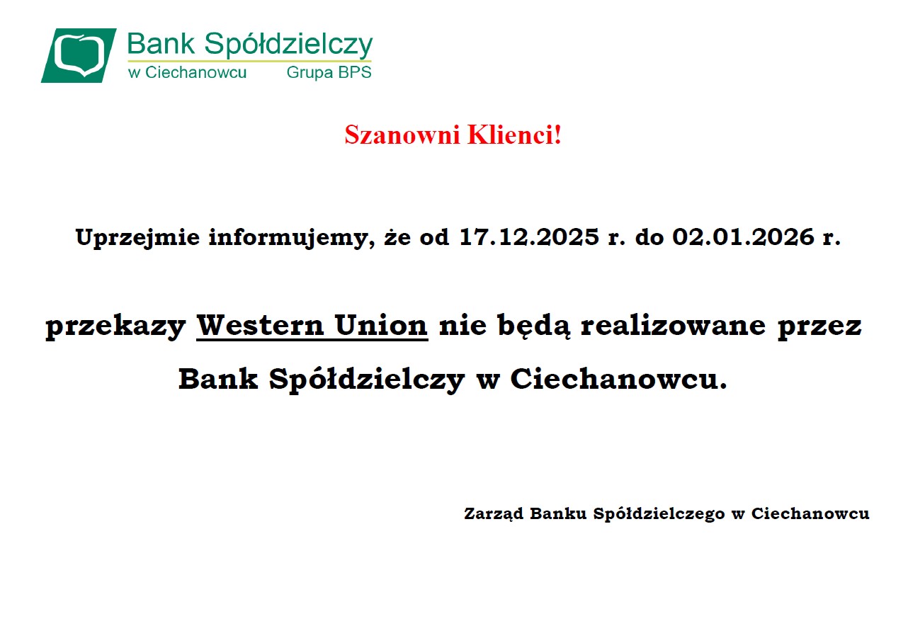 Komunikat wester union 25